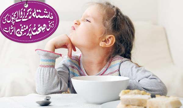 Negative Effects On Mental Health Of Children Who Do Not Eat Breakfast